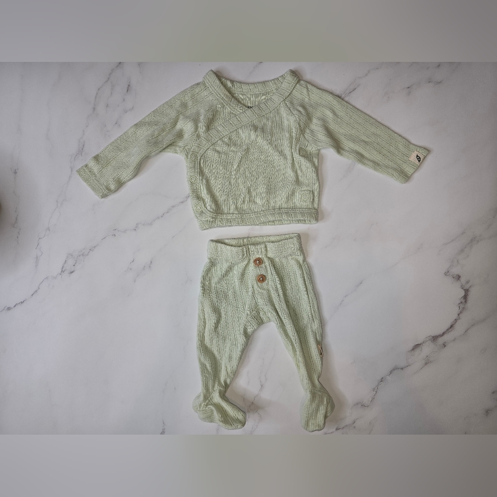 Baby Knit Sweater and Pants Set - Light Green